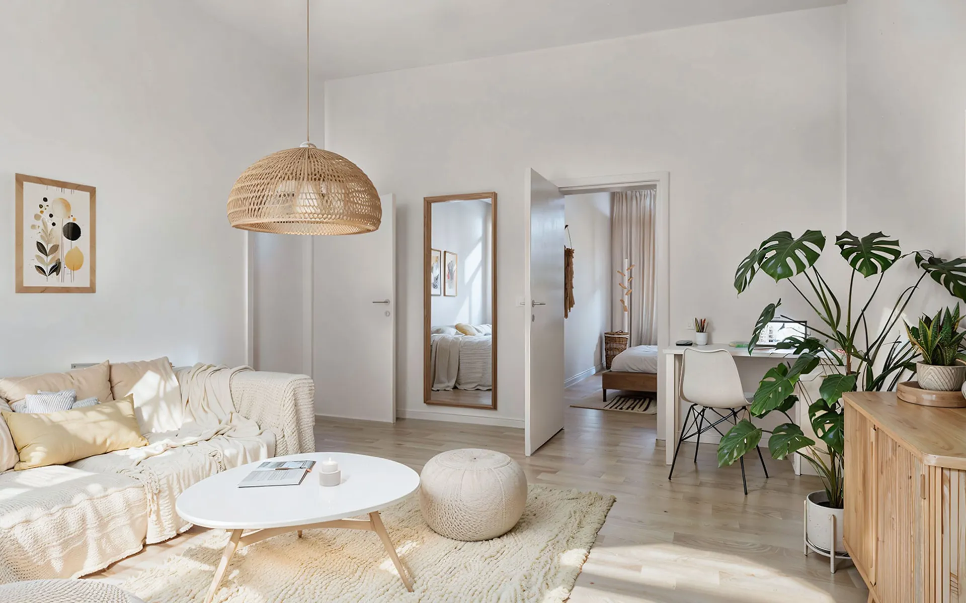 Modernisiertes Wohnzimmer Heidestraße 9 Magdeburg